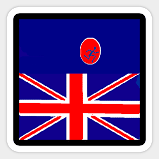 Sporty UK Design on Black Background Sticker